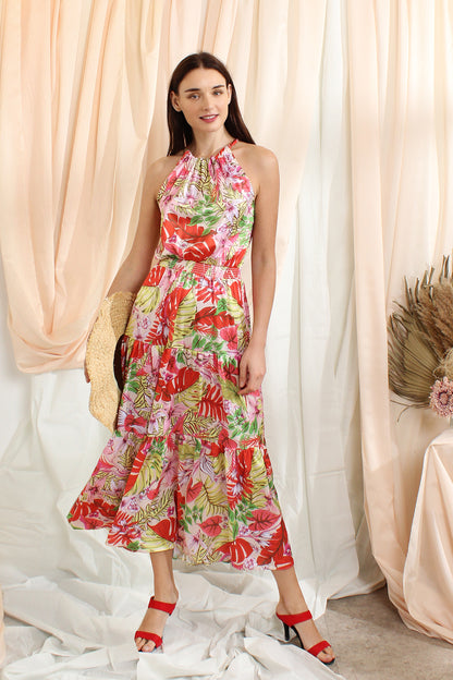 Halter Printed Maxi Dress
