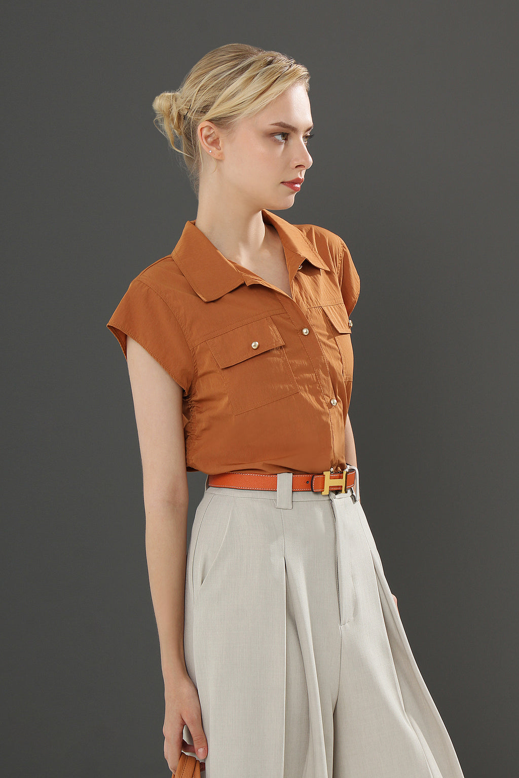 Pleated Wide-Leg Pants