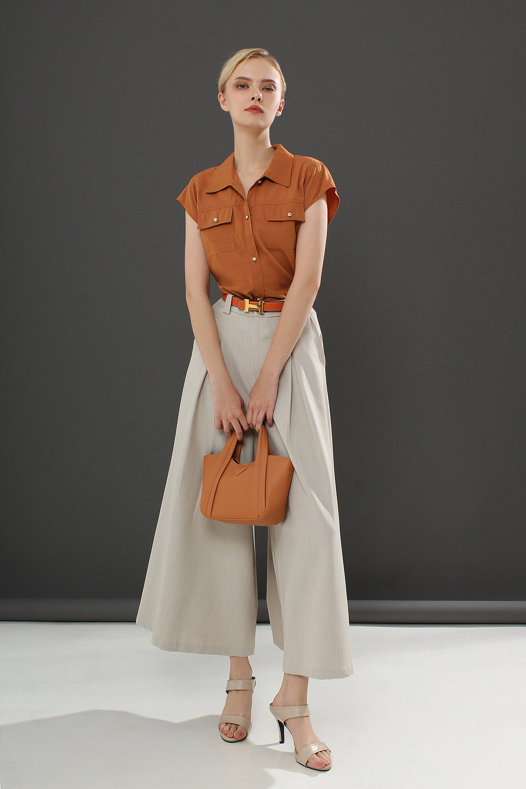Pleated Wide-Leg Pants