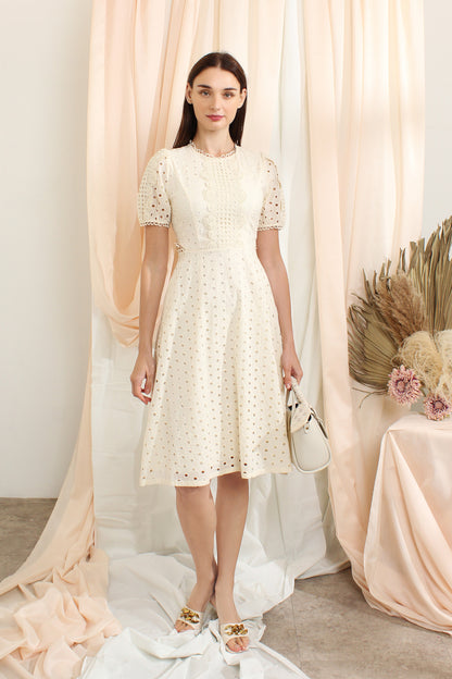 Anjali Broderie Anglaise Midi Dress