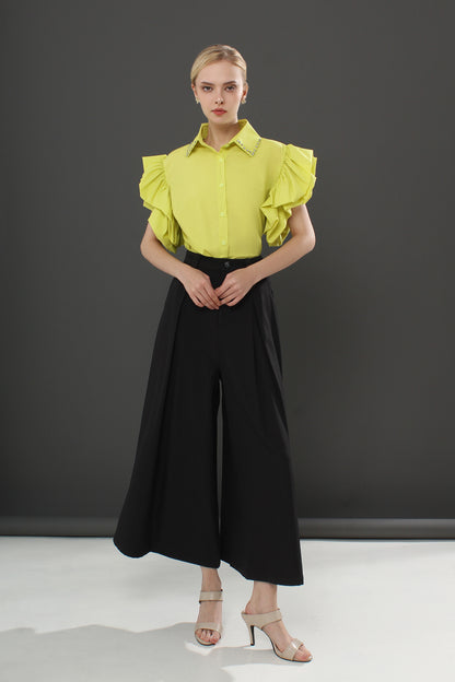 Pleated Wide-Leg Pants