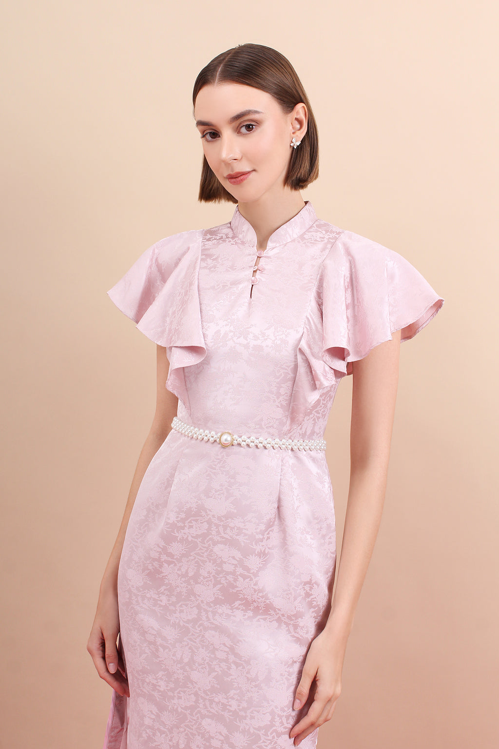 Heritage Petal Drape Modern Qipao Cheongsam