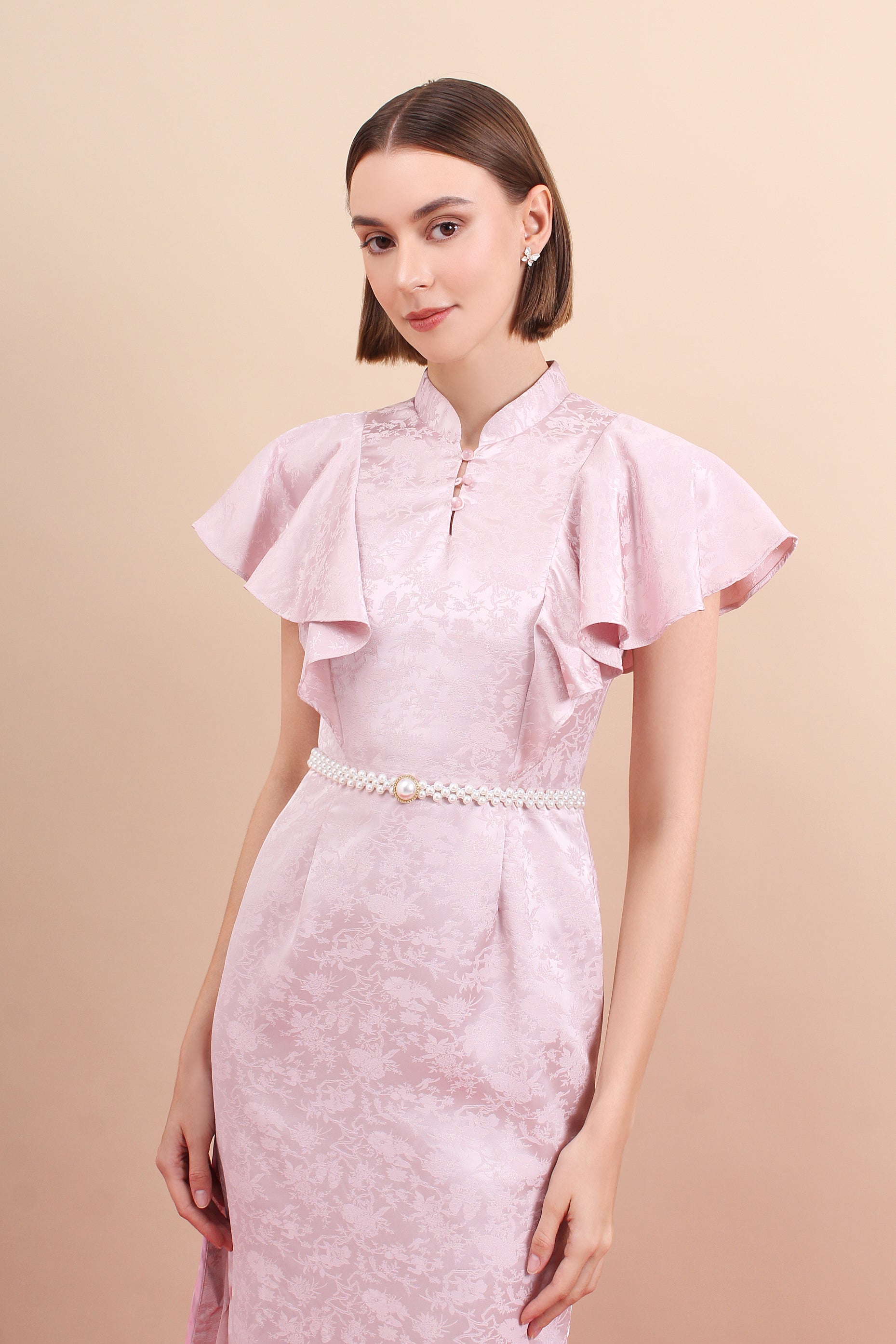 Heritage Petal Drape Modern Qipao Cheongsam