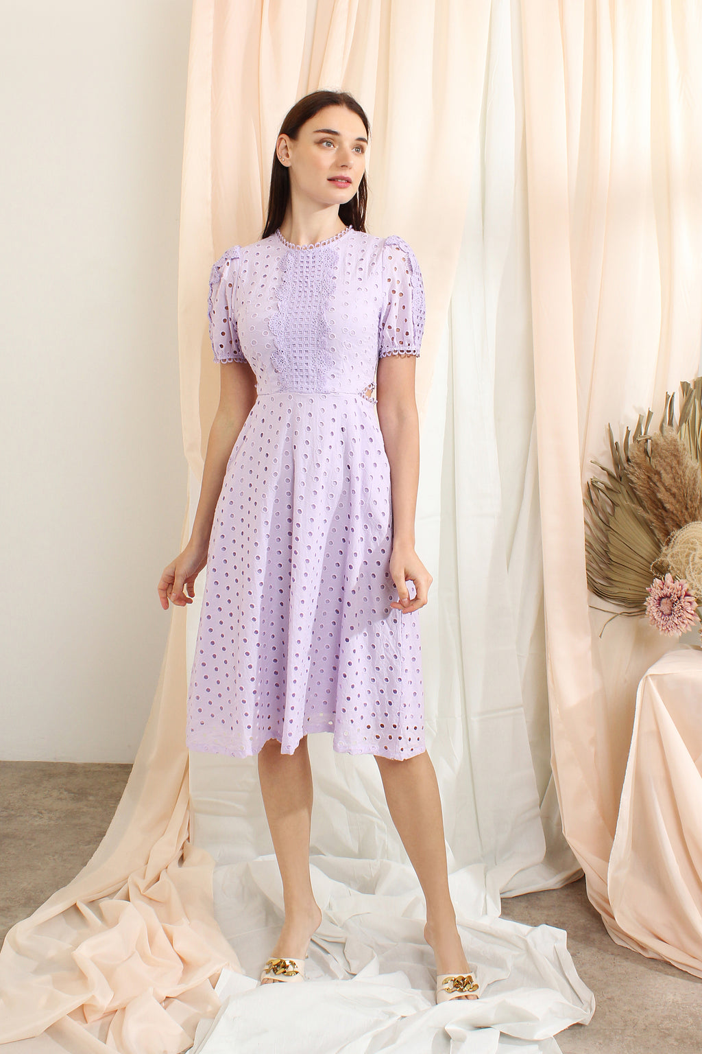 Alice Eyelet Cotton Midi Dress