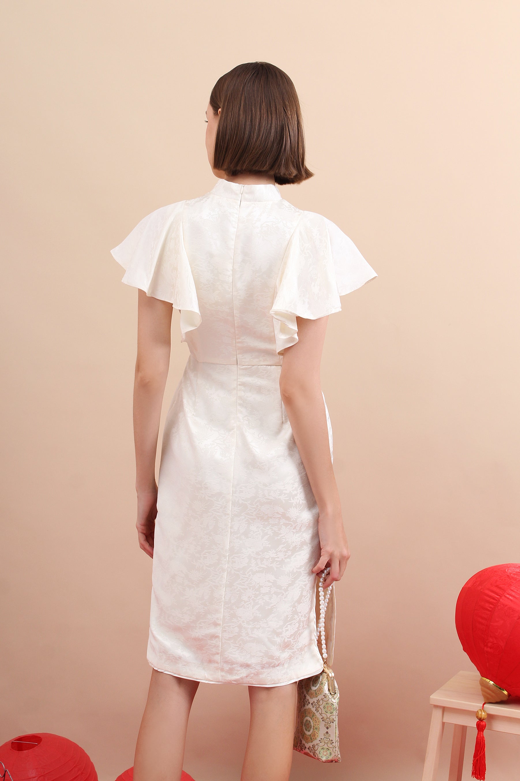 Heritage Petal Drape Modern Qipao Cheongsam