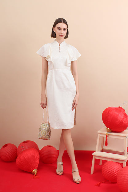 Heritage Petal Drape Modern Qipao Cheongsam