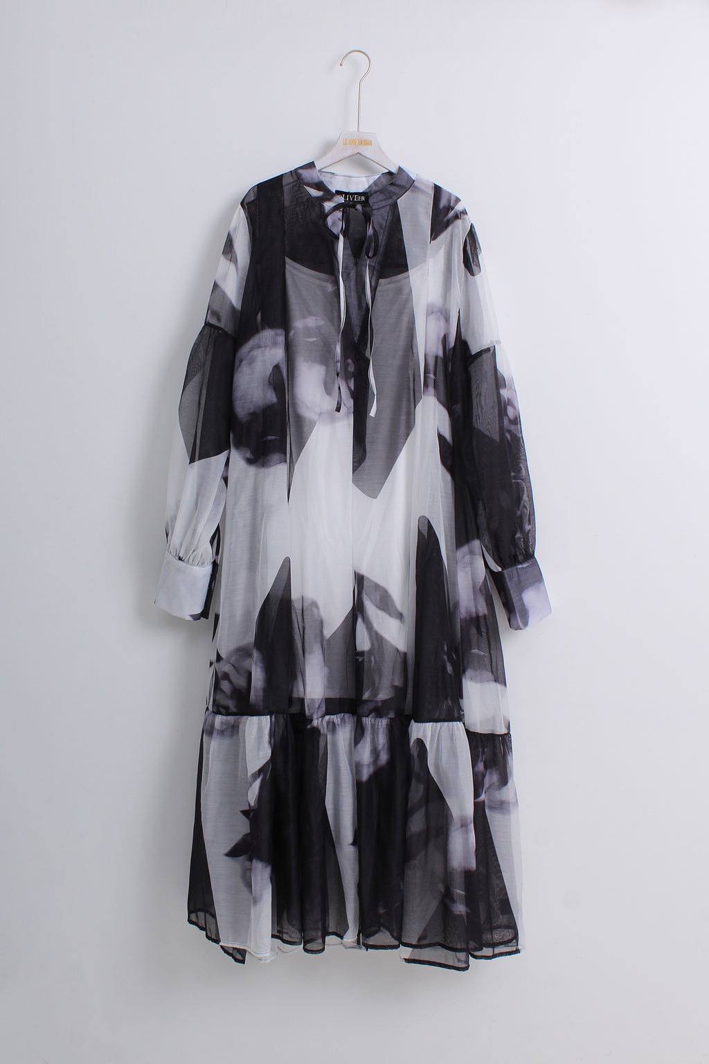 Abstract Print Long Dress with Inner (Free size)