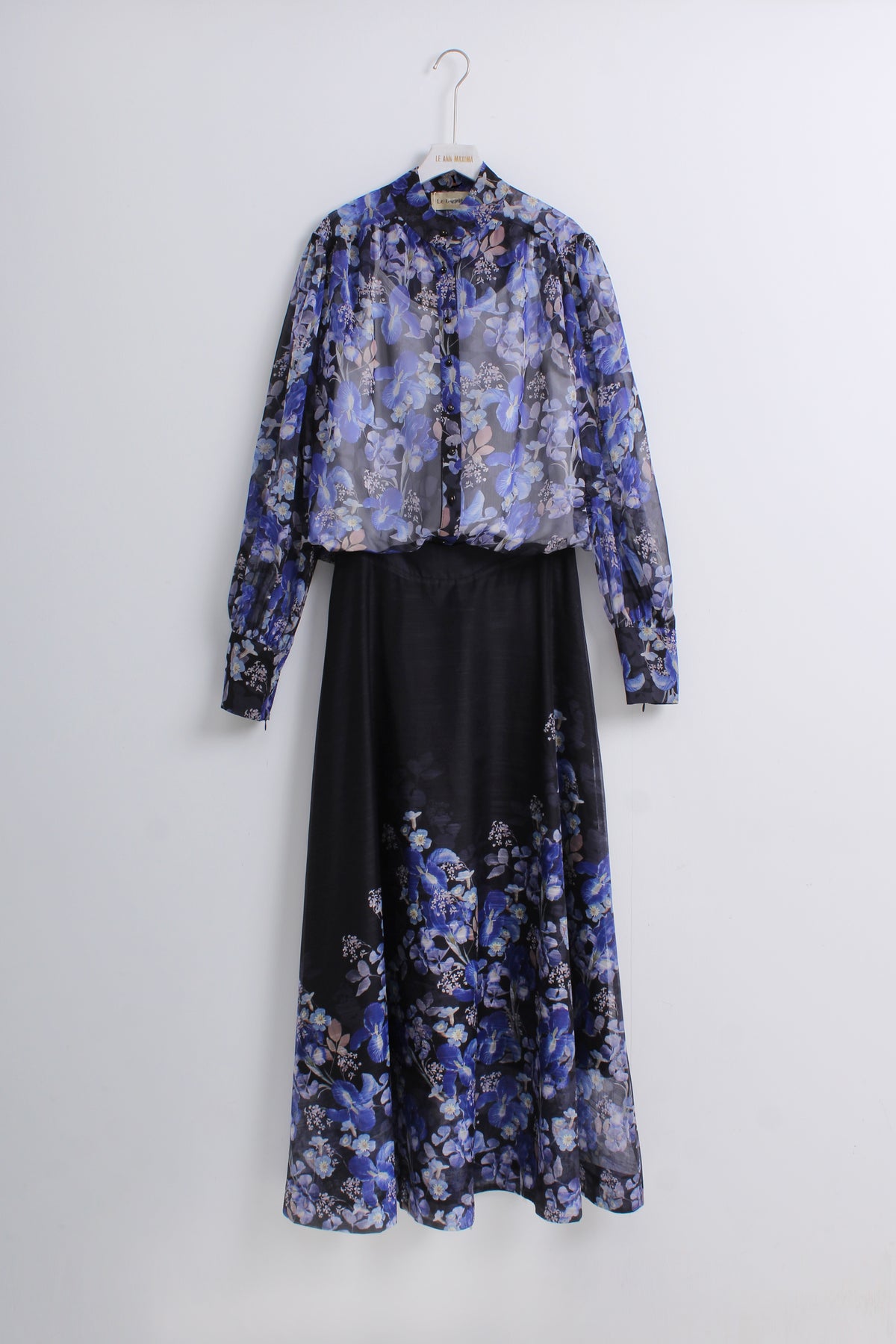 Floral Blouse & Midi Skirt Set (M size)