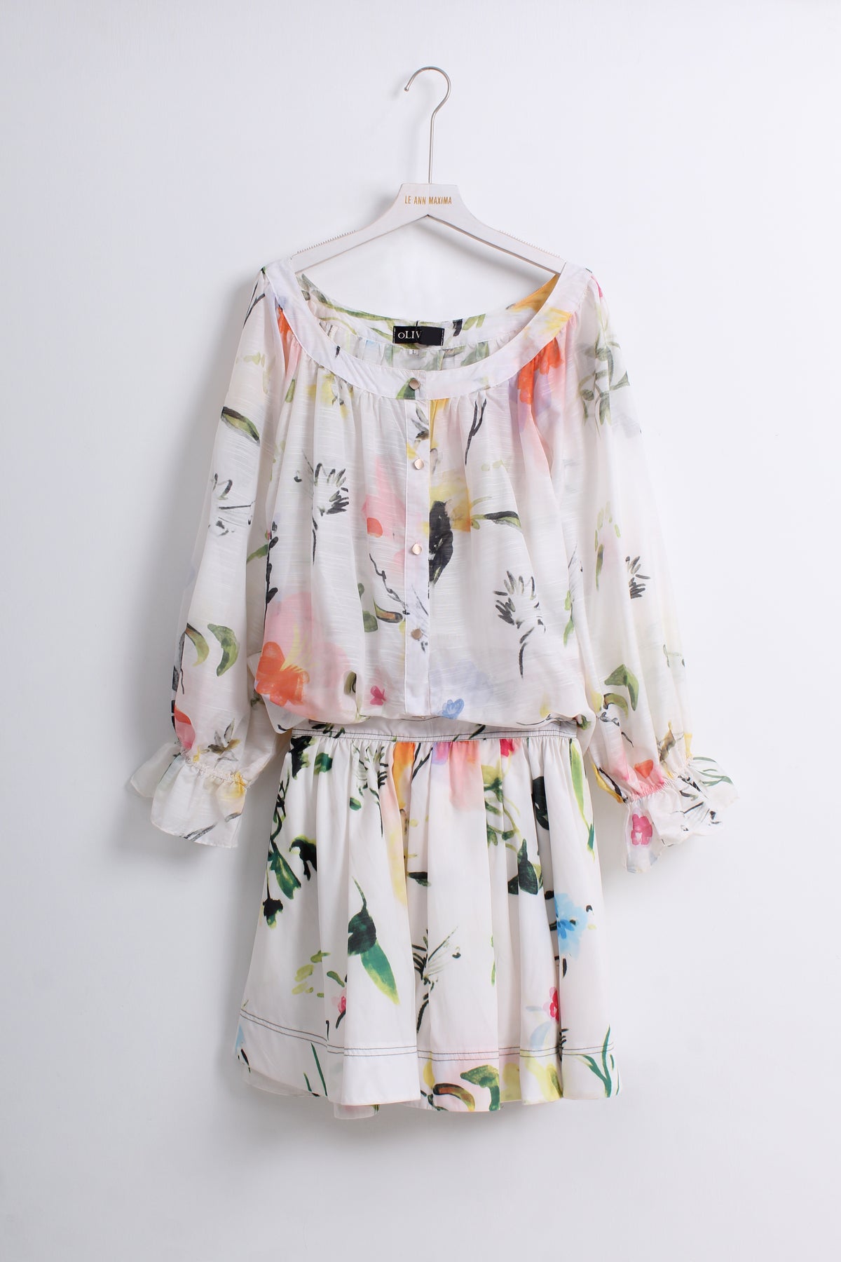 Off the Shoulder Floral 2-piece Set (L size)