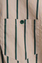 Stripe Shirt & Green Shorts 2 Piece Set (M size)