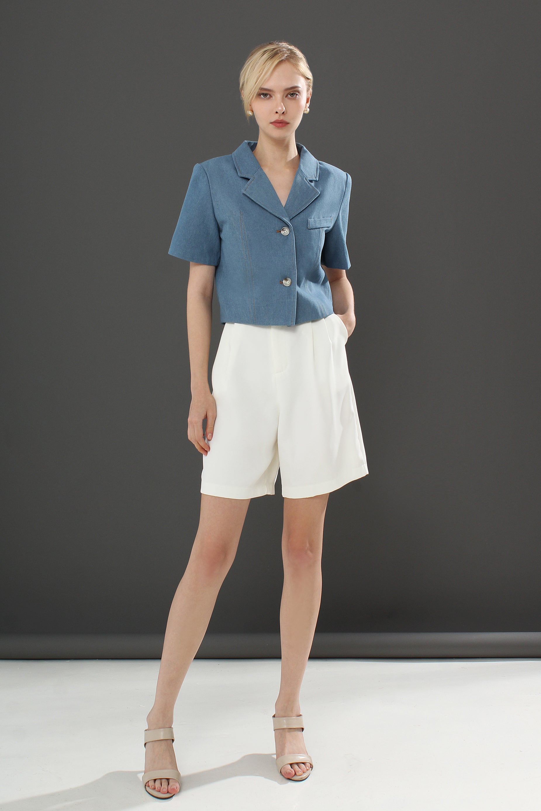 Claudia V-Neck Solid Top Blouse