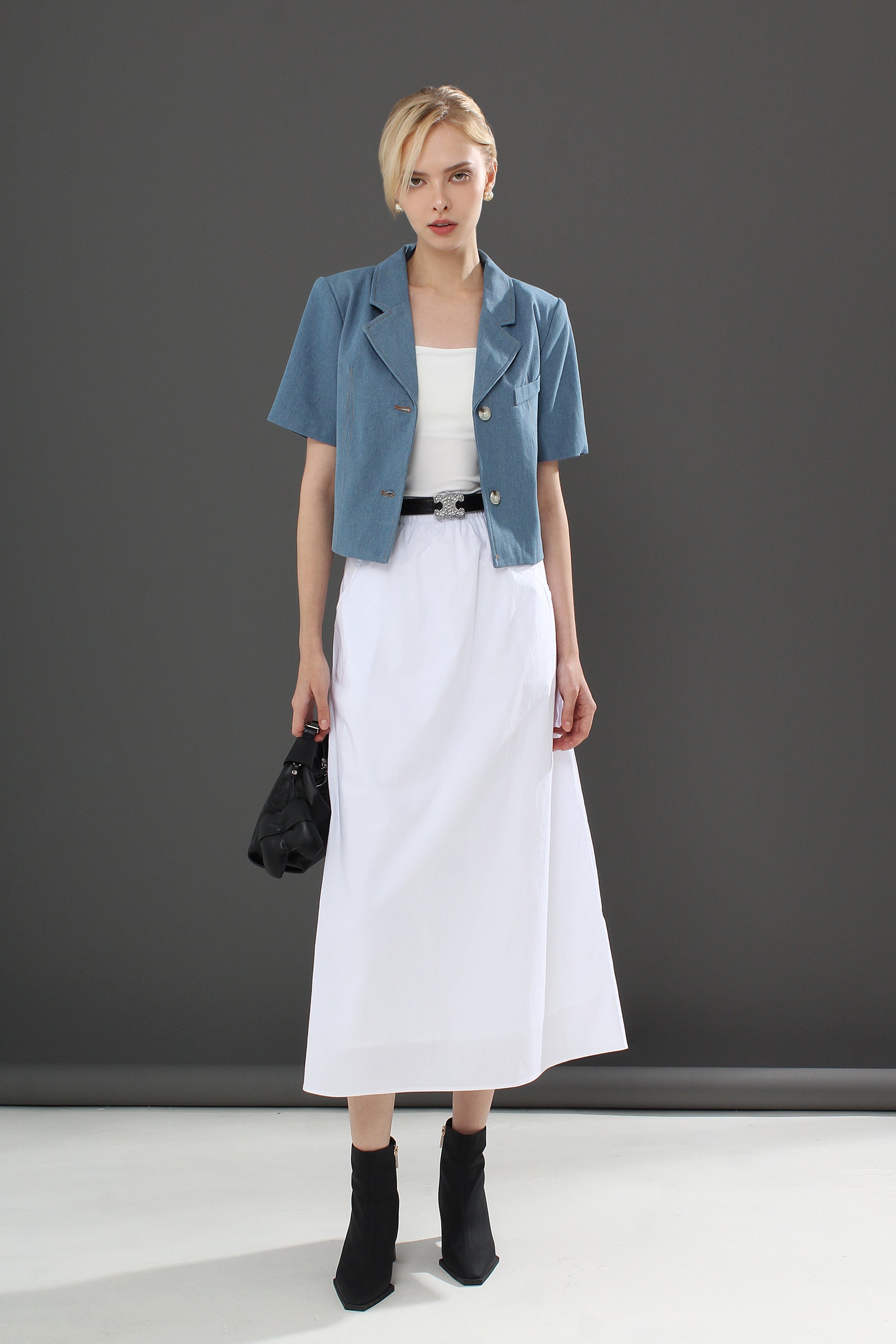 Claudia V-Neck Solid Top Blouse