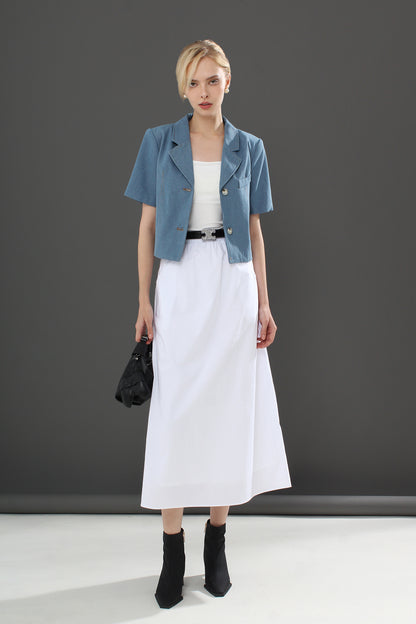 Claudia V-Neck Solid Top Blouse