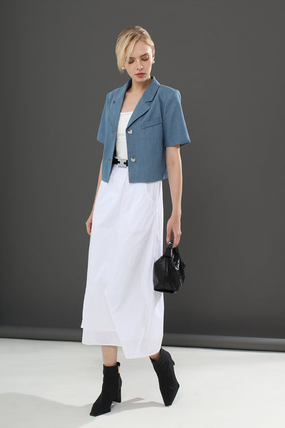 Claudia V-Neck Solid Top Blouse