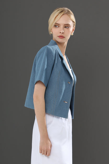 Claudia V-Neck Solid Top Blouse