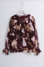 Ruffle Blouse in Burgundy (XL & 3XL size)