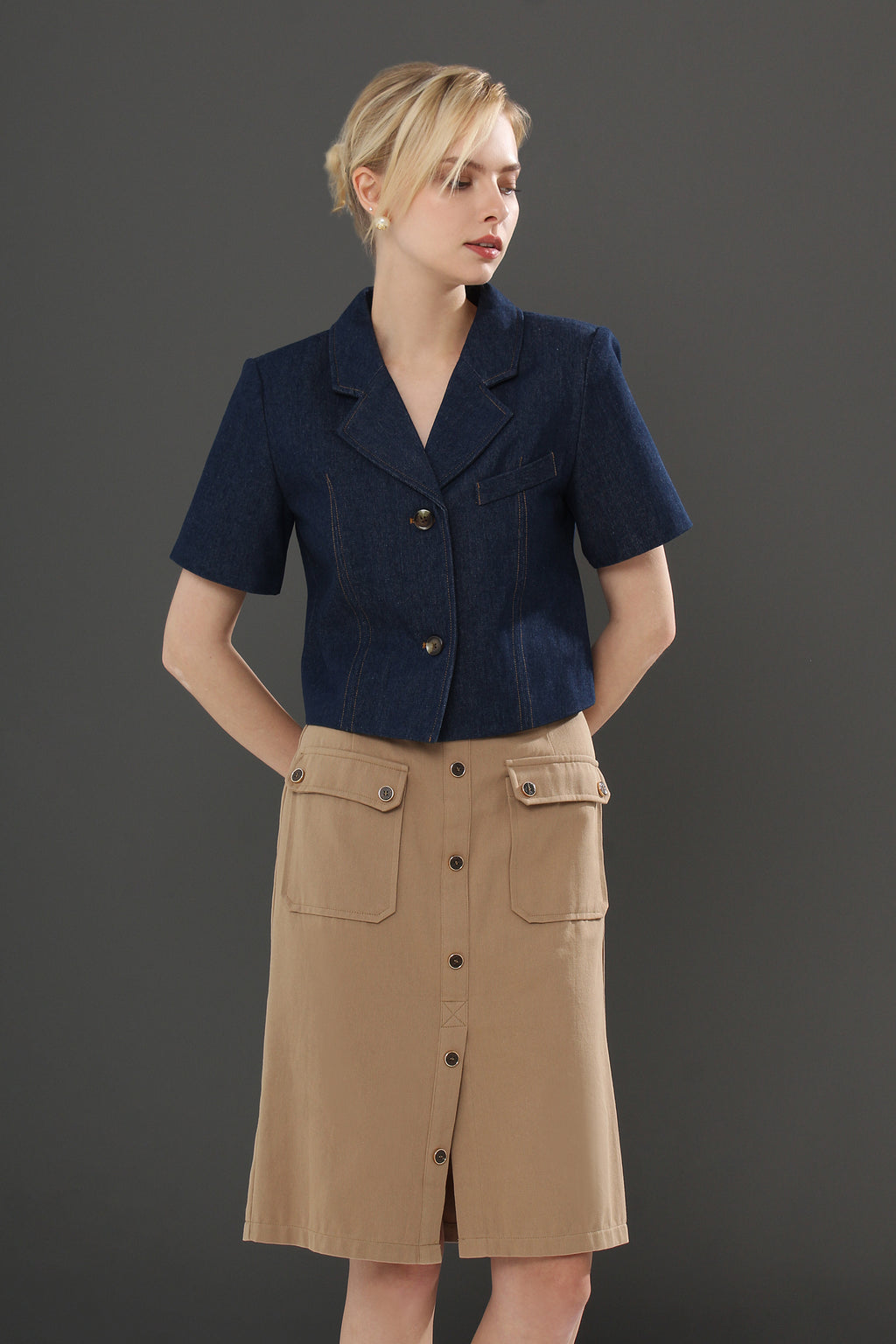 Claudia V-Neck Solid Top Blouse