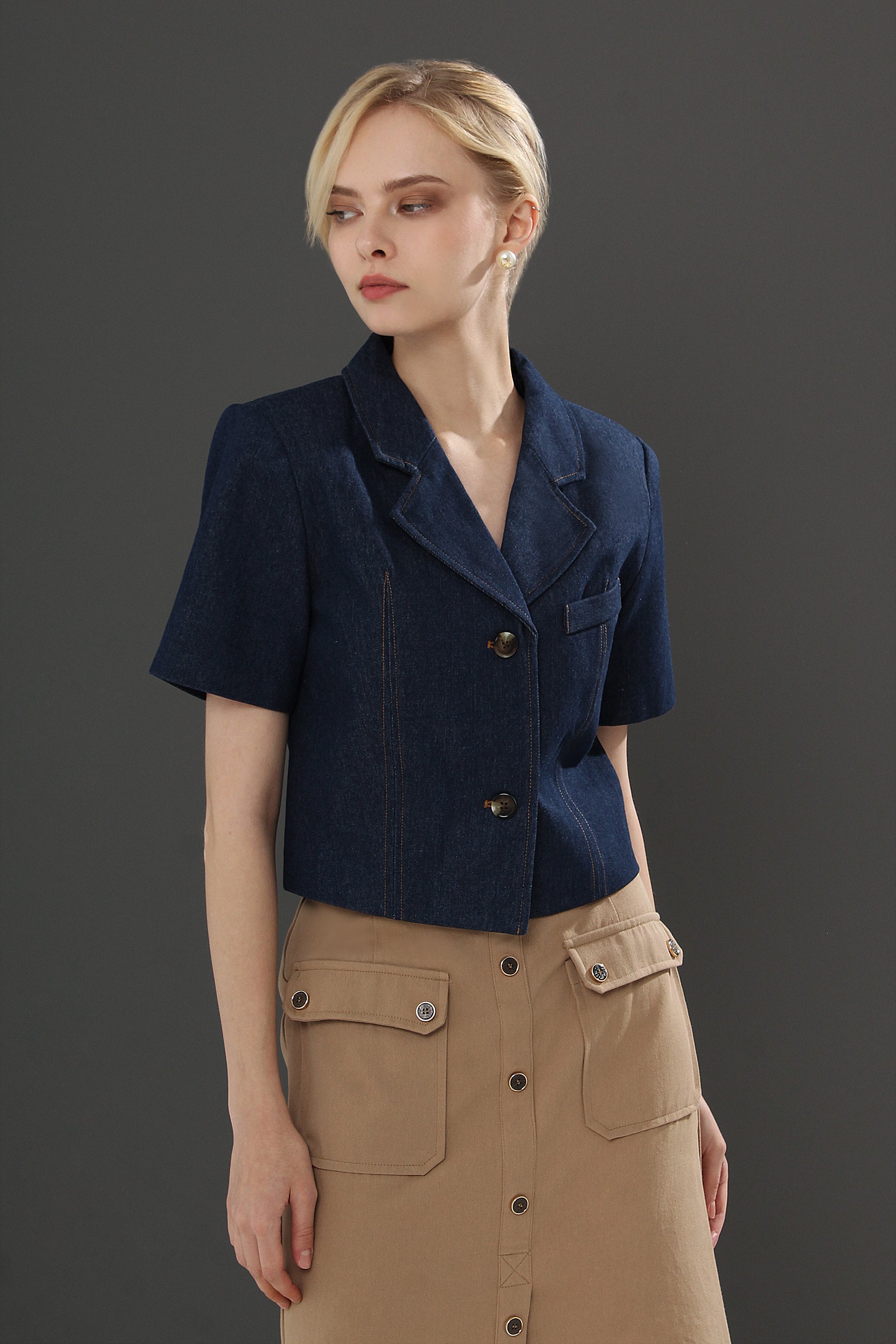 Claudia V-Neck Solid Top Blouse