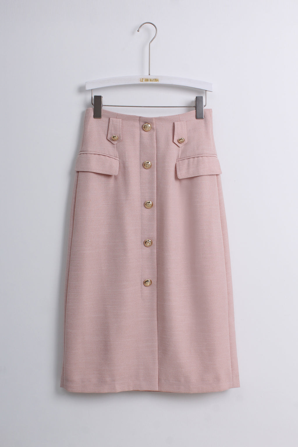 Gold Buttoned Skirt in Pink (M size)