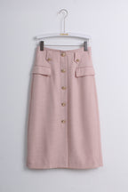 Gold Buttoned Skirt in Pink (M size)