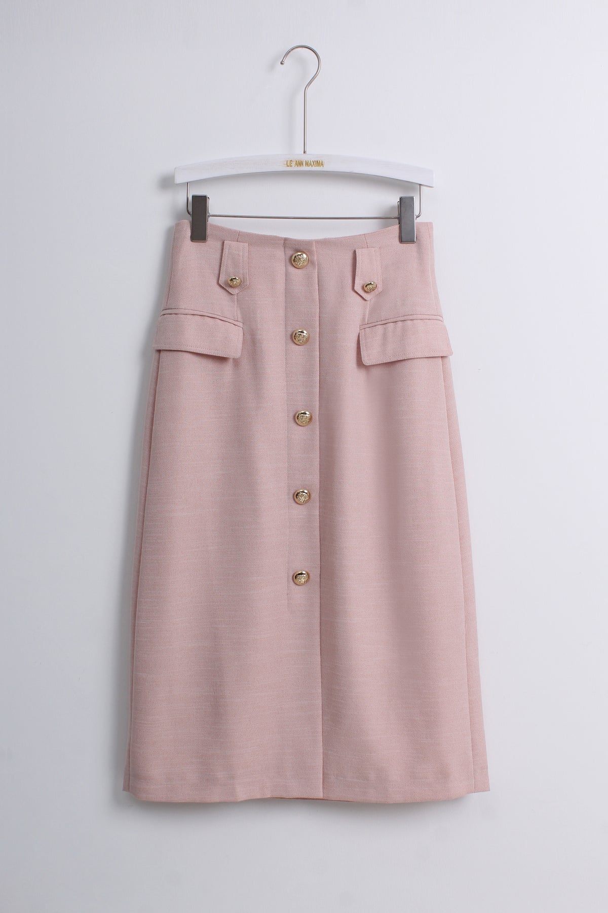 Gold Buttoned Skirt in Pink (M size)
