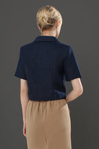 Claudia V-Neck Solid Top Blouse