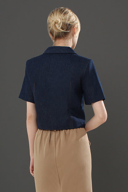 Claudia V-Neck Solid Top Blouse