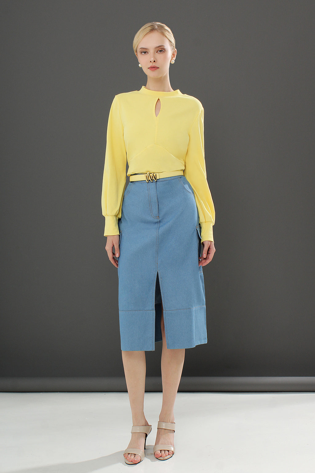 Virginia Denim Midi Skirt