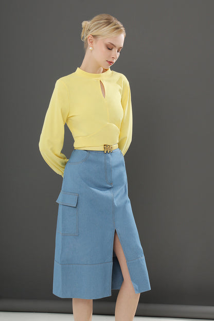 Virginia Cotton Blend Corduroy A-Line Skirt