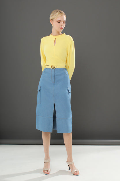 Virginia Cotton Blend Corduroy A-Line Skirt