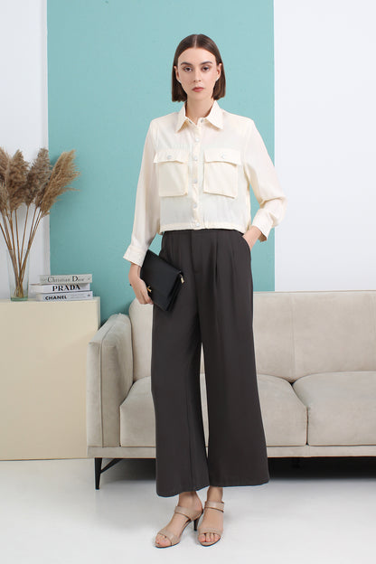 Pocket Collared Blouse