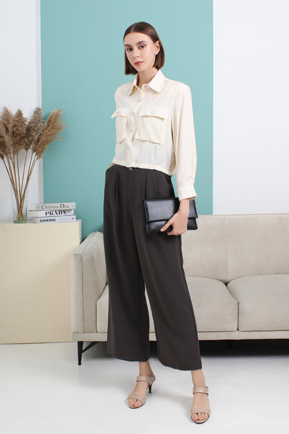 Pocket Collared Blouse