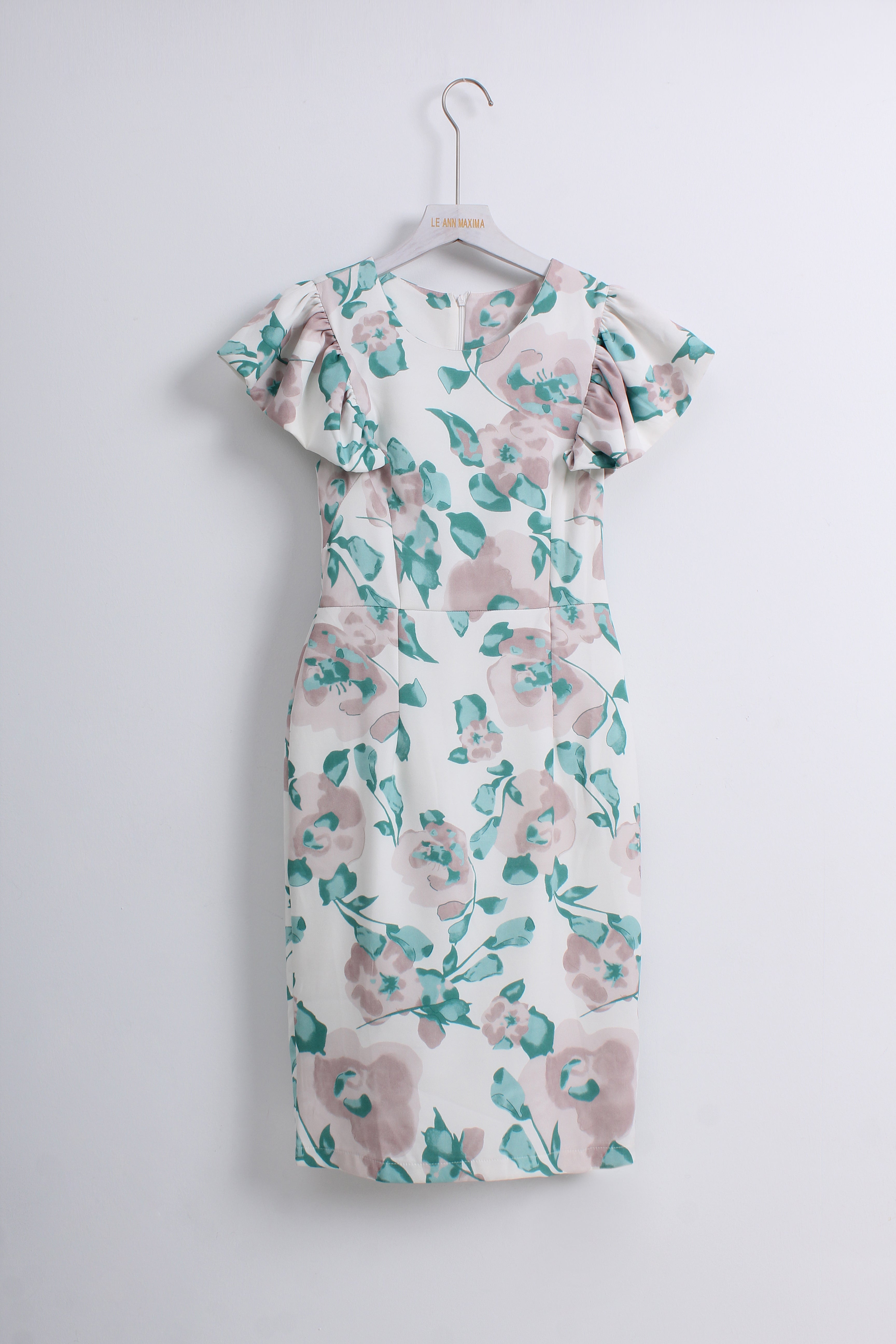 Floral Printed Ruffle Bodycon Dress