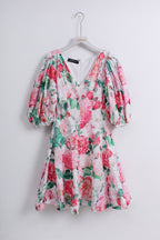 Flora Puff Sleeve Dress (L size)