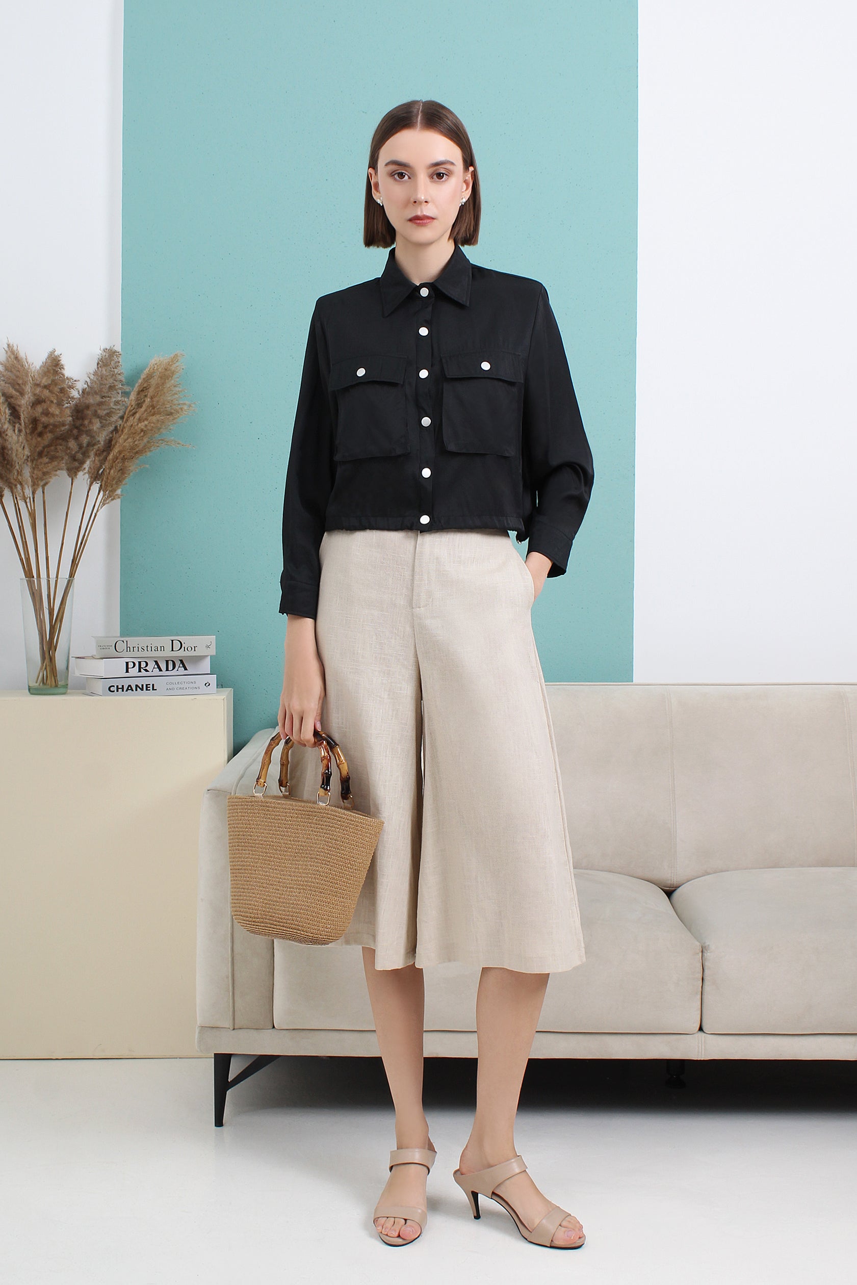 Pocket Collared Blouse