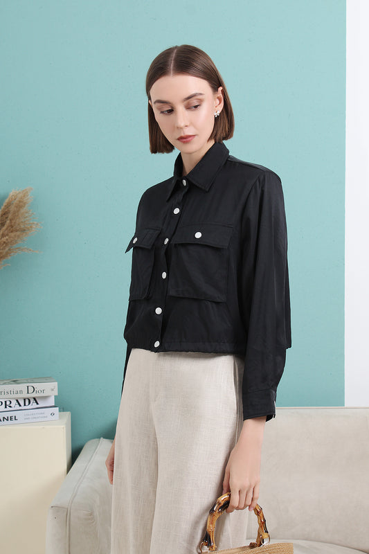 Pocket Collared Blouse