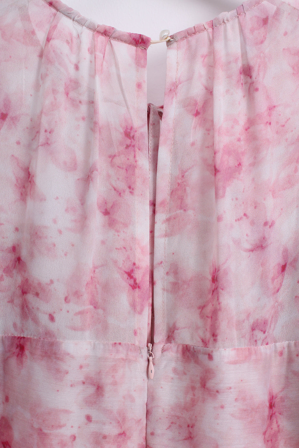 Chiffon Puff Sleeve Dress in Pink (M size)