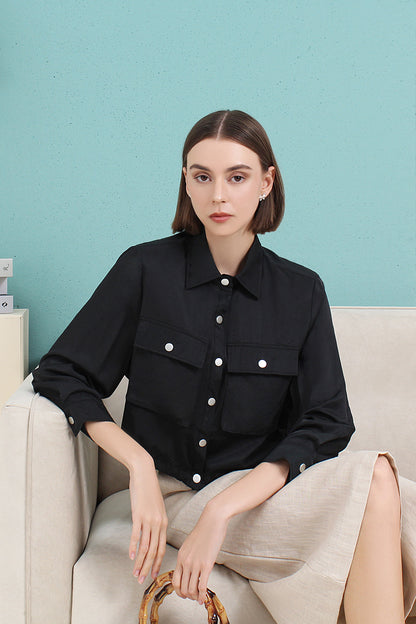 Pocket Collared Blouse