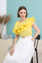 High Waist Flare Midi Skirt