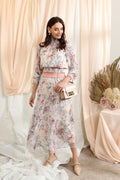 Ruffle Chiffon Sets With Floral Prints