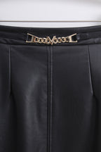 Faux Leather Skirt (FREE size)