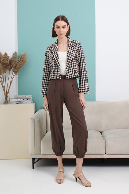 Modern Check Cropped Jacket