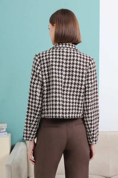 Modern Check Cropped Jacket