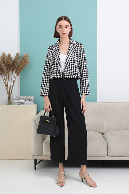 Modern Check Cropped Jacket