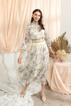 Ruffle Chiffon Sets With Floral Prints