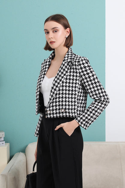 Modern Check Cropped Jacket