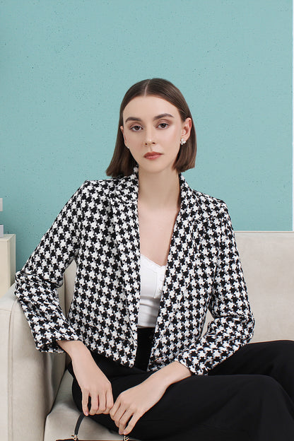 Modern Check Cropped Jacket