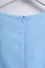 Light Blue High Low Pleated Dress