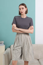 Pleated Culotte Pants