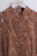 Floral Sequin Dress in Brown (L size)